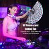 33cm Large Folding Hand Rave Fan Chinease/Japanese Music Colorful Fan Gradient Reflective Festival Dance Fan Fan Gifts Fold Q4C5