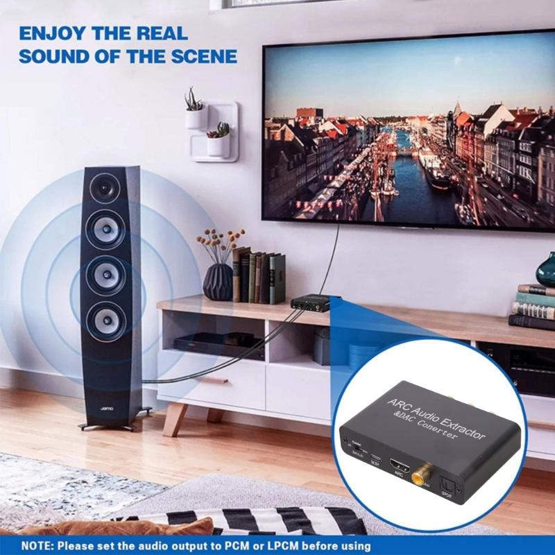 High Fidelitys Sound Converters With HDTV ARCs SPDIF Coaxials Input To Analogs L/R Stereo Output Universal Compatibility For Home Theater