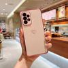 Applicable to Samsung S25U mobile phone case S24 electroplating hollow love S24FE anti-drop A55/A15 mobile phone case