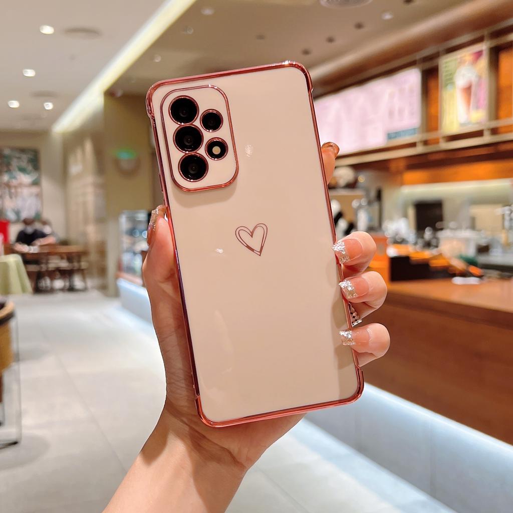 Applicable to Samsung S25U mobile phone case S24 electroplating hollow love S24FE anti-drop A55/A15 mobile phone case