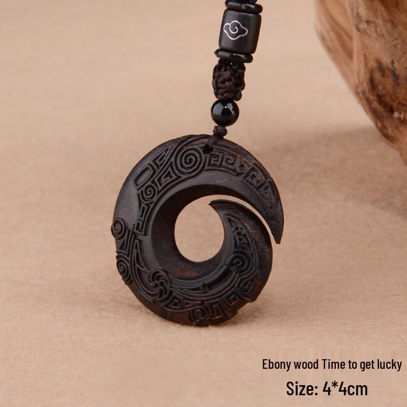High-End Ethnic Retro Sandalwood Pendant Necklace: Versatile Sweater Chain for Couples