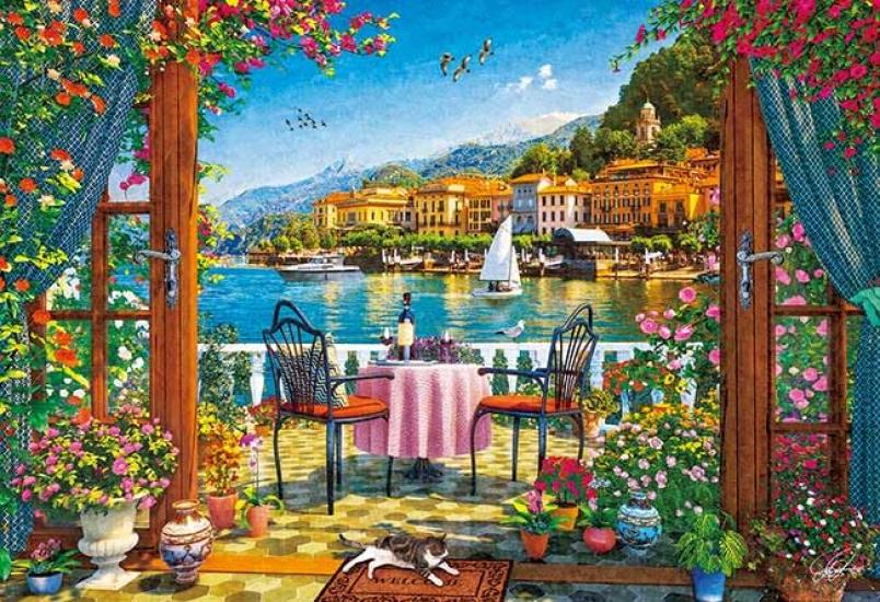 

APPLEONE 300-357 Lake Como Holiday (Dominic Davison) 300-Piece Jigsaw Puzzle (38 x 26 cm) Made in Japan