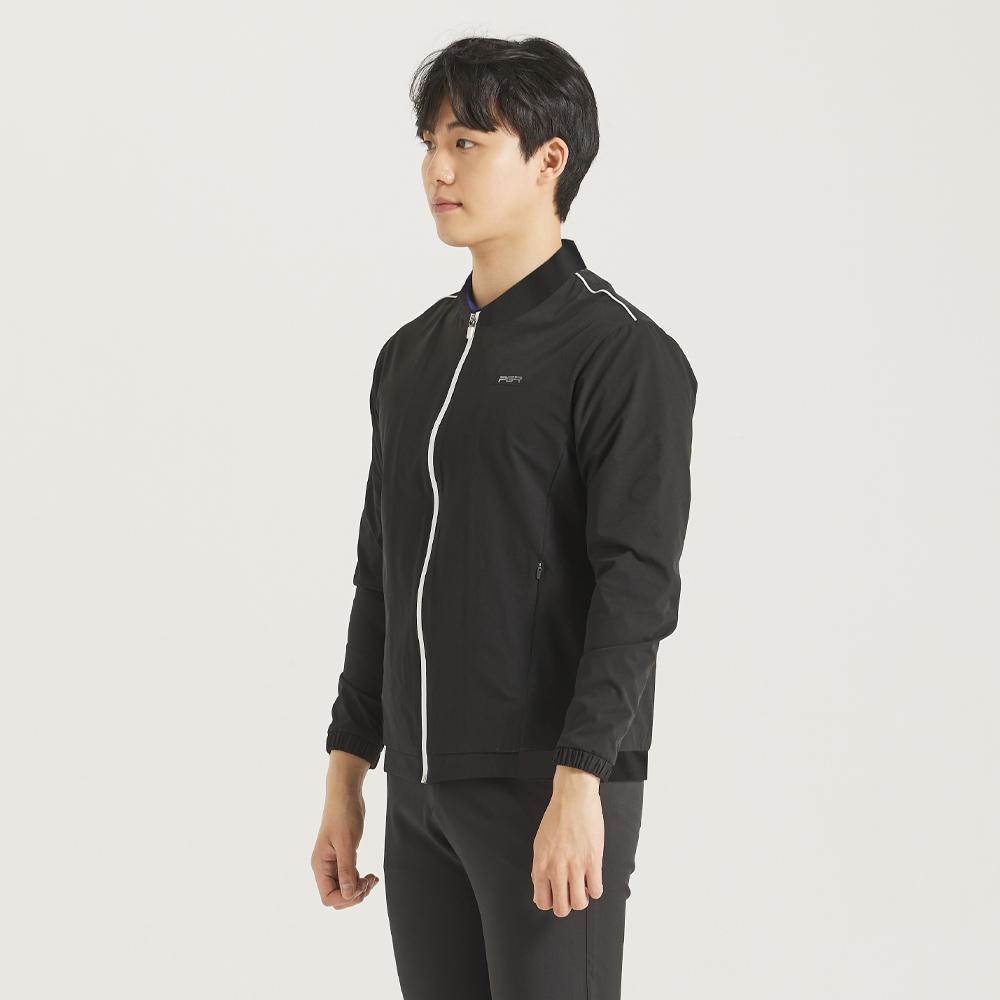 Pgr Zip-Up Windbreaker Jacket Black Gw-342