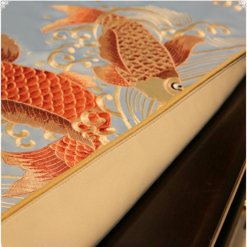 Precision Embroidery Table Runner Lotus Leaf Pattern Tea Mat Popular Restaurant Four Seasons Universal Tables Flag Chinese Tea Towel