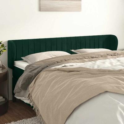 Vidaxl Wingback Headboard, Dark Green, 163X23X78/88 Cm, Velvety