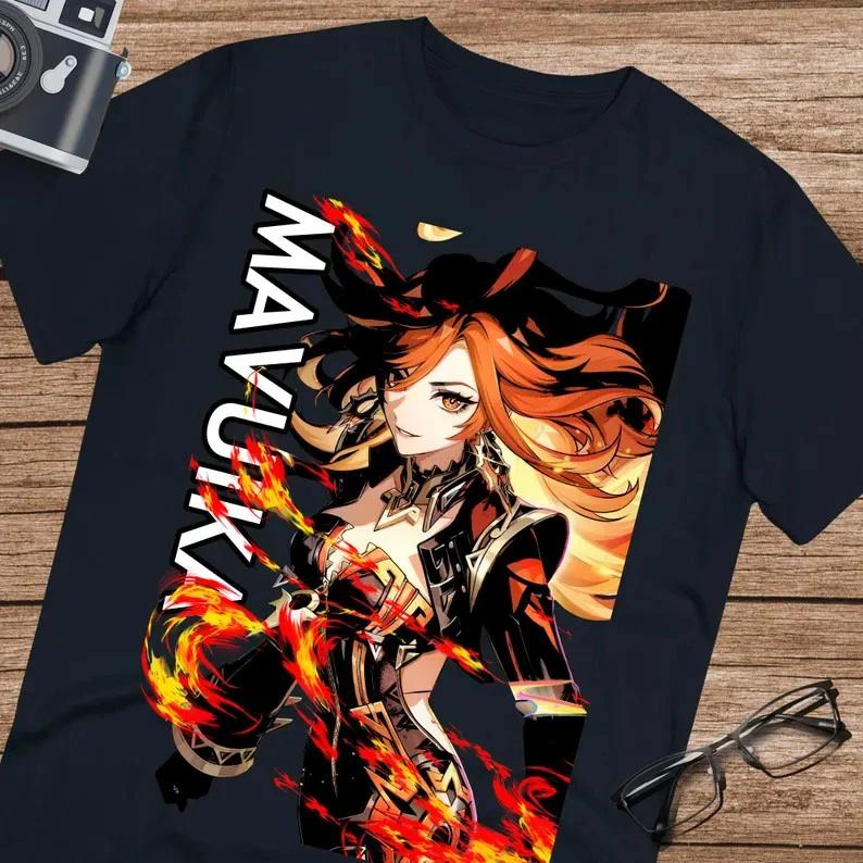 Anime Mavuika Genshin Impact T Shirt Size S 4xl Black Size S 4xl S