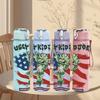 1PC Statue Liberty USA Flag 750ml Sports Water Bottle Leakproof Straw Lid Outdoor Office Home