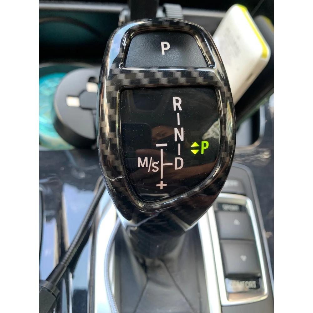 1PC Carbon Fiber Style Gear Shift Handle Sleeve Button Cover Stickers For BMW 1 2 3 5 Series X3 X4 X5 X6 F30 F10 F32 F25 F15 F16