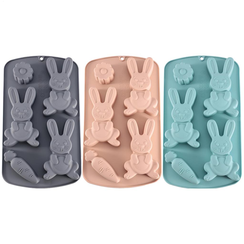 Easter Silicone Mold Cake Chocolate Cookie Baking Mould Rabbit Colored Holiday Easter Decoration Kitchen Bakeware Tools