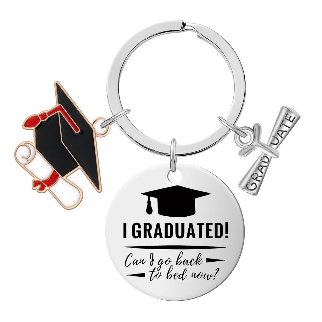 Stainless Steel Inspirational Graduation Keychain for Classmates and Teachers