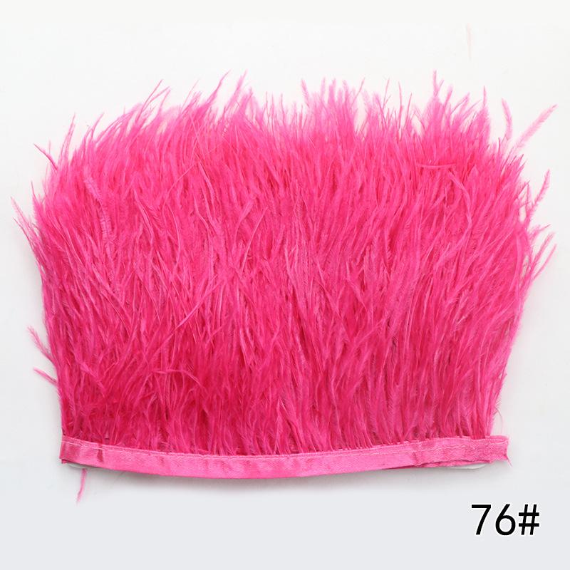 2M Ostrich Feather Cloth Edge 8-10 Cm Cuffs Clothing Skirt Decorative Accessories Color Ostrich Feather Cloth With Feathers
