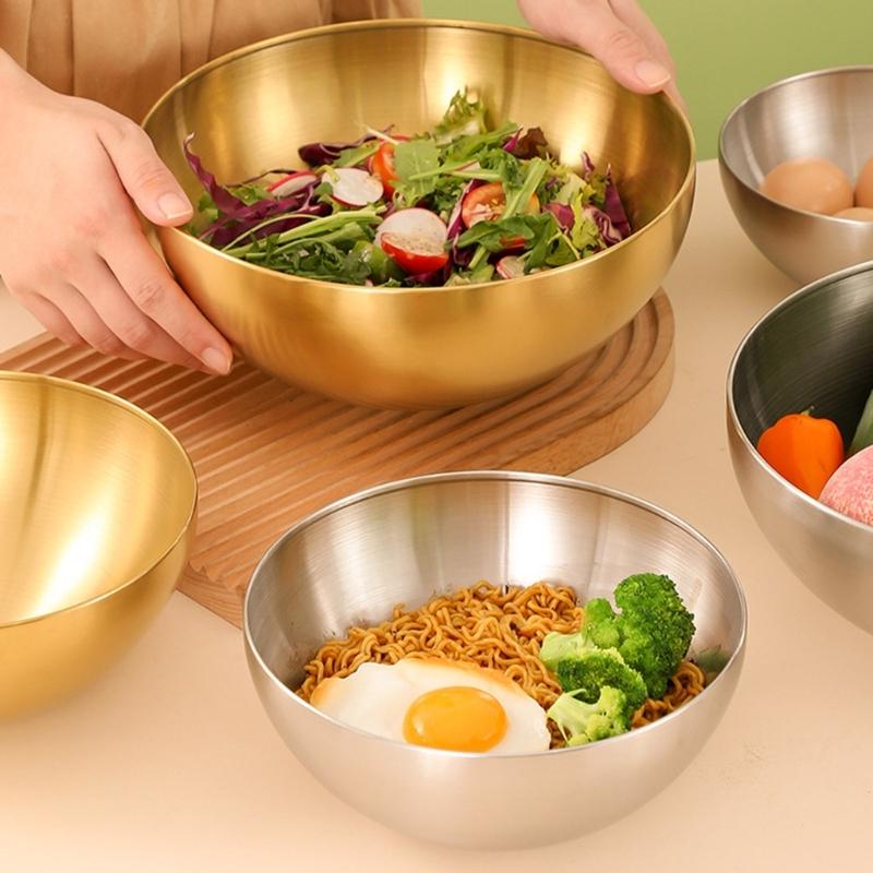 Stainless Steel Meal Prepping Bowl Easy To Clean Serving Bowls Reusable Salad Bowl Practical Mixing Bowl for Salad