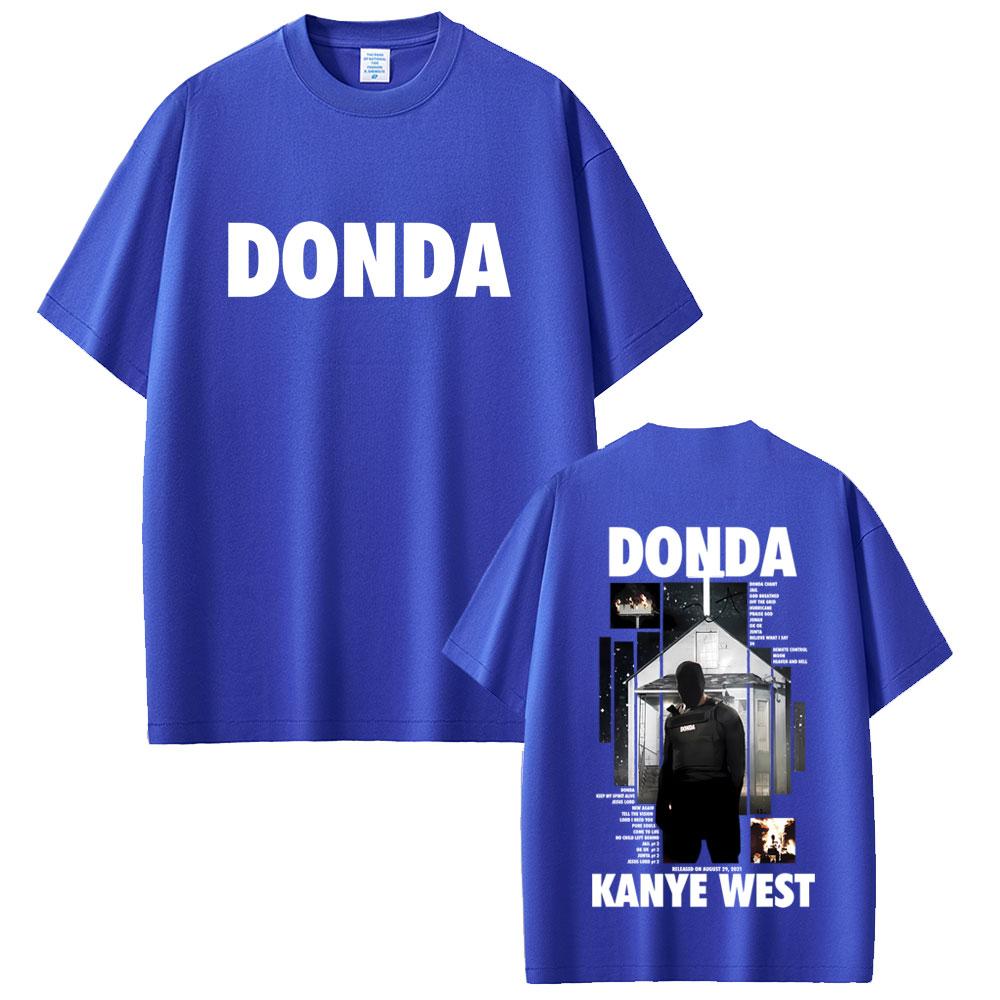 Rapper Kanye West Donda Double Sided Print Tshirt Unisex Women Hip Hop Fashion Pop Music T Shirts Unisexs Vintage Oversized Tshirts