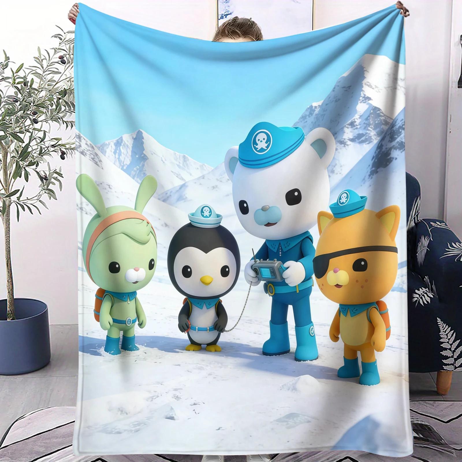 Octonauts Ice Expedition Polar Style Cartoon Print Fleece Blanket for Kids Boys Girls Warm Quality Blanket for Home Travel Picni 100cm x 150cm