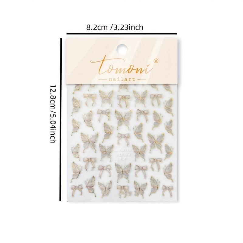 1pc Sparkling 5D Jelly Butterfly Nail Stickers - Cute, Self-Adhesive Decals Nail Art Decorations, Iridescent Butterfly Designs Nail Art Accessorie
