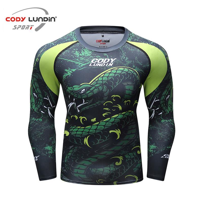 Men's Long Sleeve Elastic Compression Shirt - Anti-Abrasion Jiu-Jitsu Training Body Shaper