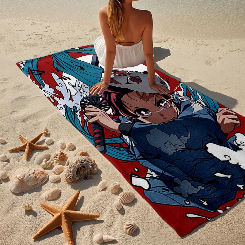 Vibrant Anime Characters Beach Towel, Super Soft Microfiber, Gift for Her/Him, Birthday, for Pool, Beach, Travel, Home Decor Fan gifts