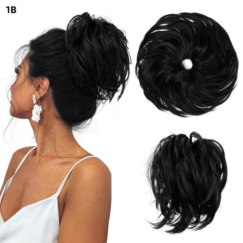 

Messy Wig Hair Ring Rubber Band Elastic Fluffy Curly Hair Bud Flower Chemical Fiber Wig Hair Bag 1PCS