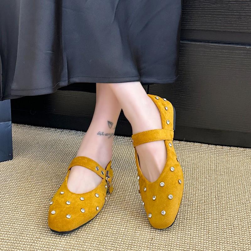 

Модные туфли Мэри Джейн для женщин Новая мода Женские туфли на среднем каблуке Мягкие и удобные красные балетки Zapatos De Mujer 41 жёлтый