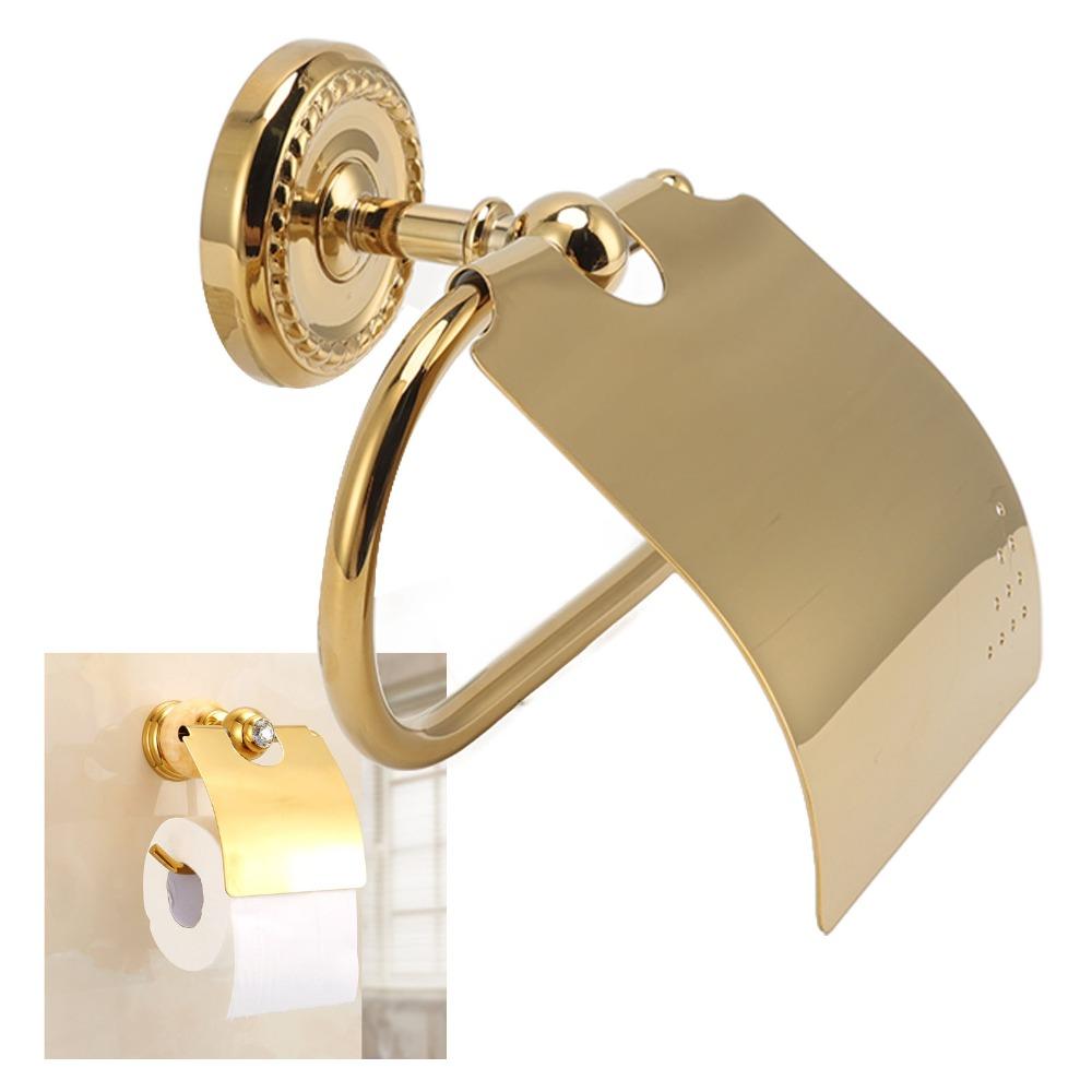 Exquisite Appearance Paper Roll Holder Copper Toilet Paper Holder Paper Towel Holder  Space Saving