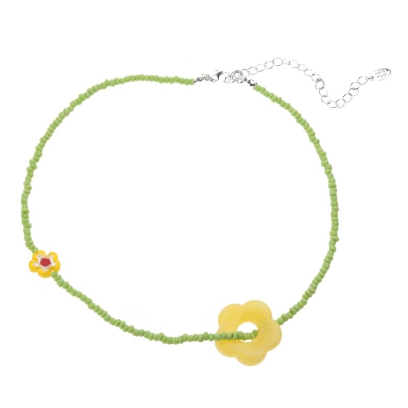 Flowe Beaded Choker Pendant Necklaces Beaded Chain Choker Jewelry Party Jewelry Jewelry Gift Resin Material for Women