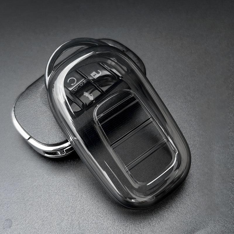

Transparent Black Tpu For Honda Civic Accord Hr-V Cr-V Crv Remote Car Key Case Cover Fob Bag Keychain Accessories
