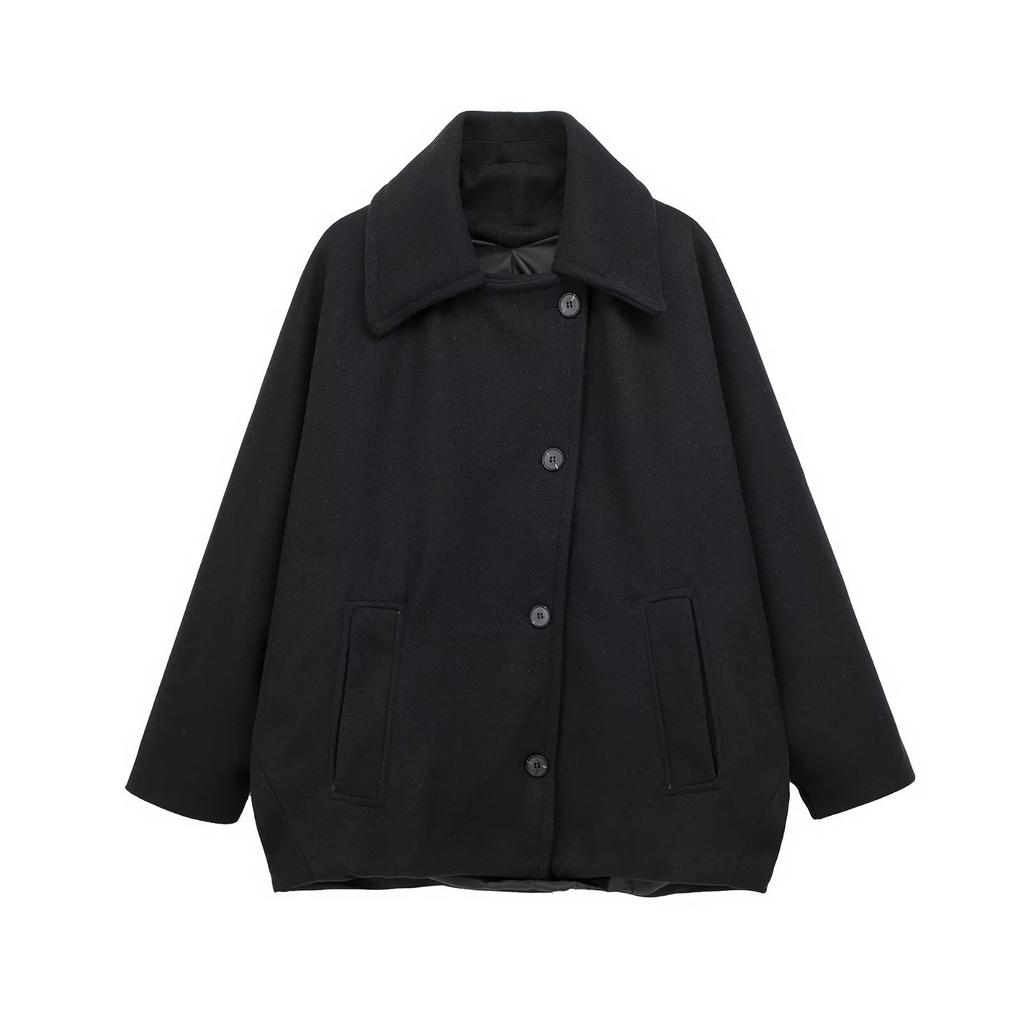 European and American Autumn and Winter Women's Retro Coat Lapel Loose Fur Coat