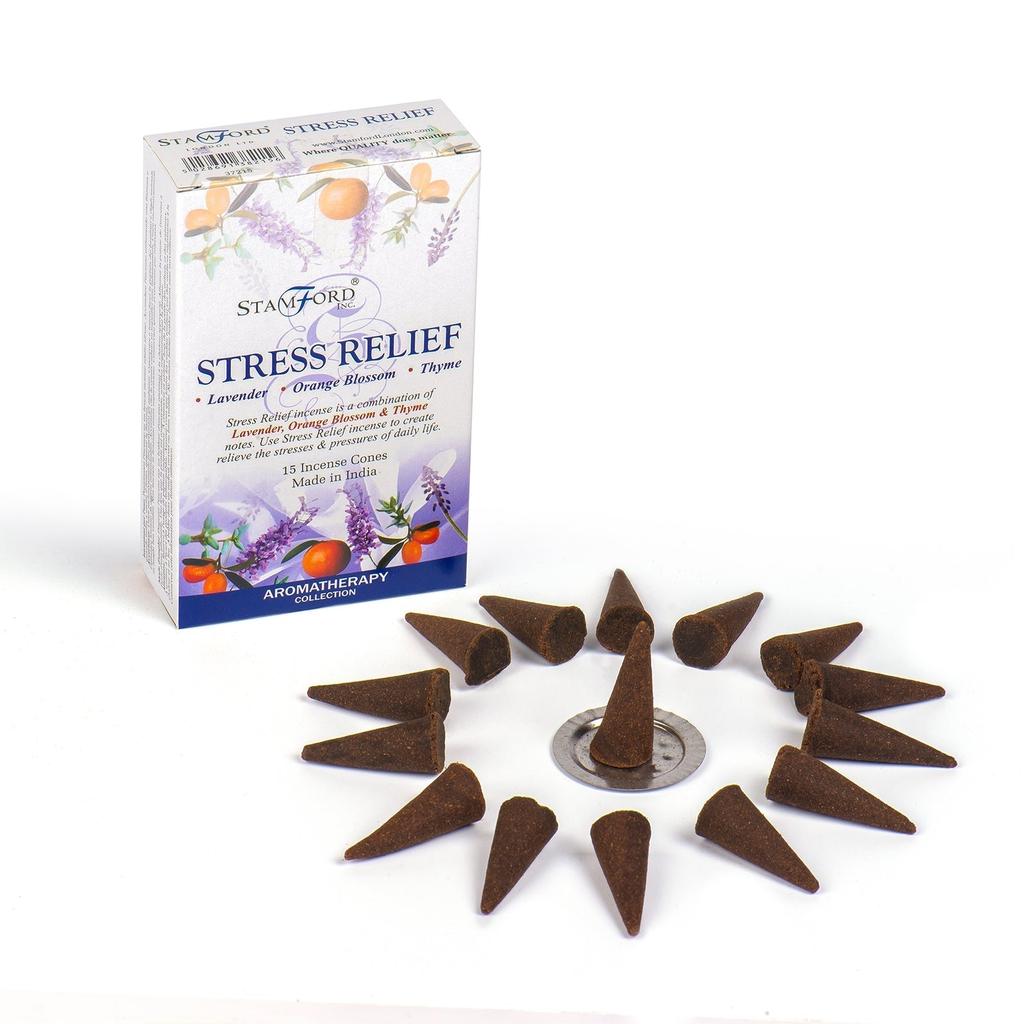 Stress Relief Incense Cones 15 Pack With Holder