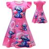 Stitch Girl Princess Pajama Dress With Cotton Blend Fabric For Kids