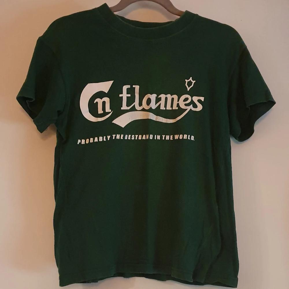 Stile Vintage In Flames Band Maglietta Verde Unisex Concerto Ristampa MQ587 T-Shirt Unisex