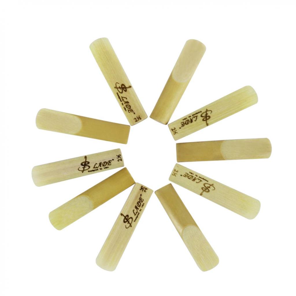 10 Stück Sopransaxophon, Stärke 2,5 Blätter, hochwertiger Bambus, 2-1/2 Saxofonteile