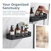 With Hooks Bathroom Shelf Black Floating Wall Shelf Storage Shelf  Home Hotel Apartment