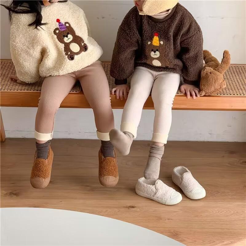 Korean Style Fleece Leggings for Baby Boys and Girls - Autumn/Winter Versatile Wear