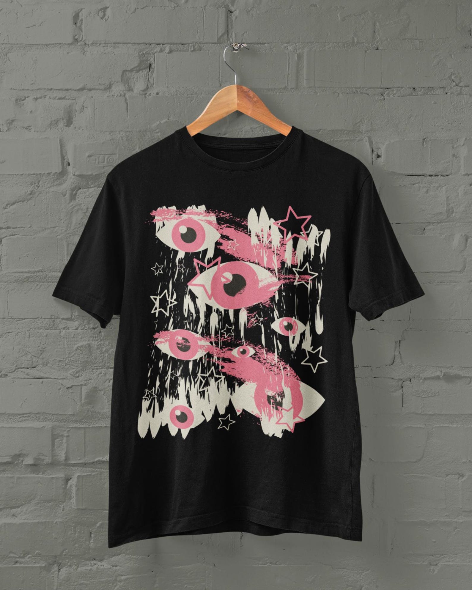 Pastel Goth Eyes Shirt, Alt Clothing, Vaporwave Grunge Clothing, Punk Clothes, Gothic Harajuku Shirt, Dark Academia, Mall Goth Clothes 3XL