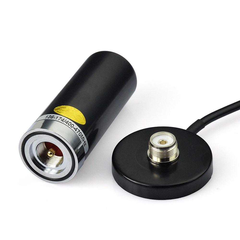 BINGFU 144430MHz Dual Band VHFUHF Amateur Radio Antenna with M-Type Connector and 5m Magnetic Base Extension Cable for Amateur Radios, Ham Radios,