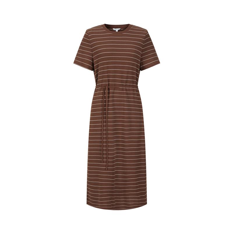 Jiu Zi Anna Cooluri Women's Knitted Striped Slit Waist Dress