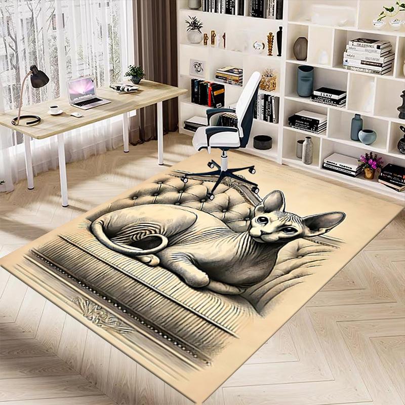 1 STuks Sphynx Kat Extra Groot Antislip Vloerkleed, Kantoor, familie, slaapkamer Groot Vloerkleed Binnenvloerkleden, Levendige Kleuren