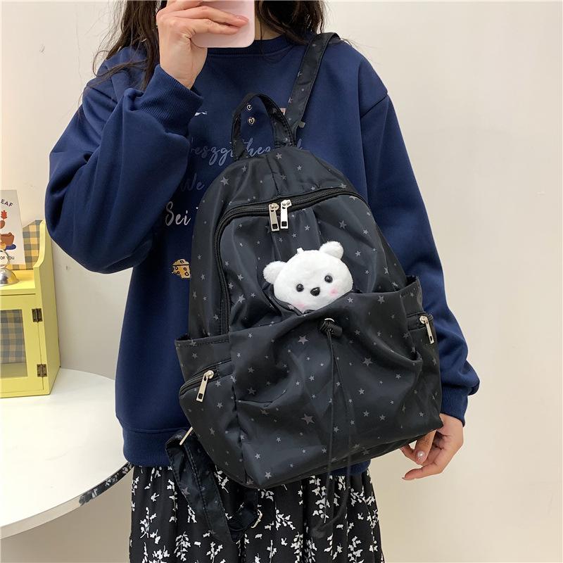 Schoolbag Korean Niche Star Schoolbag Female Leisure College Wind Backpack Male High School Student Light Travel Backpack Ins