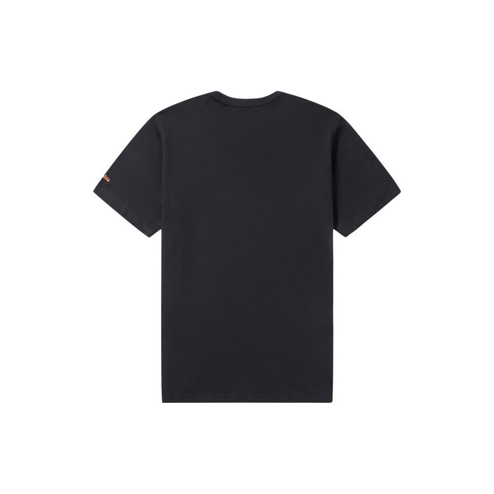 Columbia Letter Logo Printed Breathable Round Neck Short Sleeve T-Shirt Men Tops Black AJ0403-019