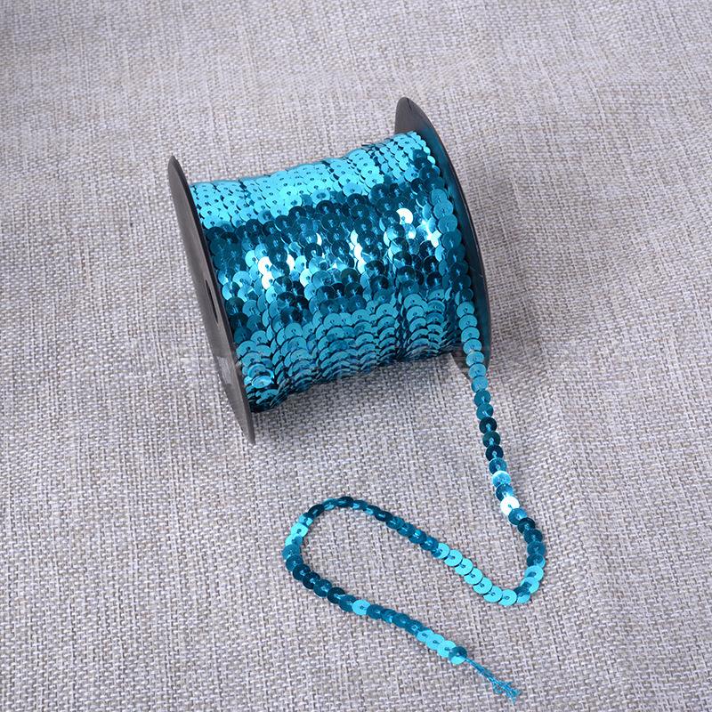 100yards Shiny Color Sequins Ribbon Round Flat Laser Colored Paillettes Trims for Garment Bag DIY Sewing Crafts Party Decoration