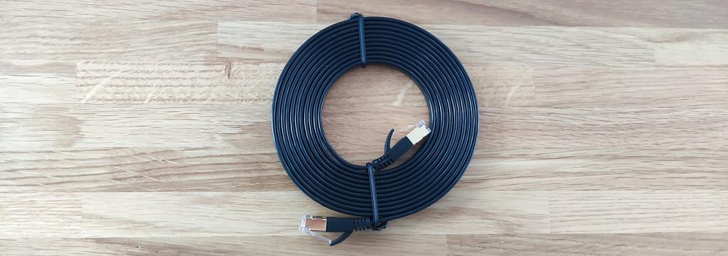 LAN ETHERNET FLAT NETWORK CABLE SFTP CAT7 10m black