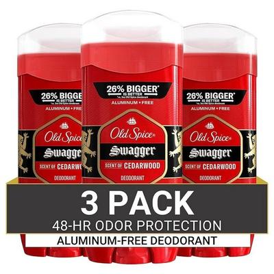 Old Spice Men's Free Deodorant Swagger Scent 108g 3 Packs, 3 Pieces