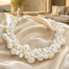 Vintage Faux Pearl Necklace 1 Set Chunky Jewelry, Beaded Choker And V-neck Accessory Earrings, Metallic for Women Dinner Parties Wedding Statement