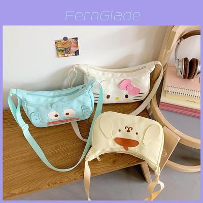 Hello Kitty Cartoon Nylon Shoulder Bag For Daily Use With Lightweight Design For Girls