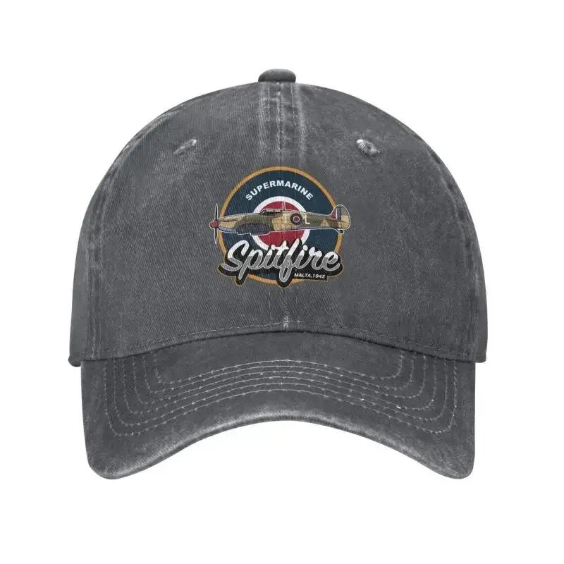 Custom Cotton Supermarine Spitfire Malta Baseball Cap for Men Women Fighter Plane WW2 Pilot Aircraft Airplane Dad Hat Hip Hop