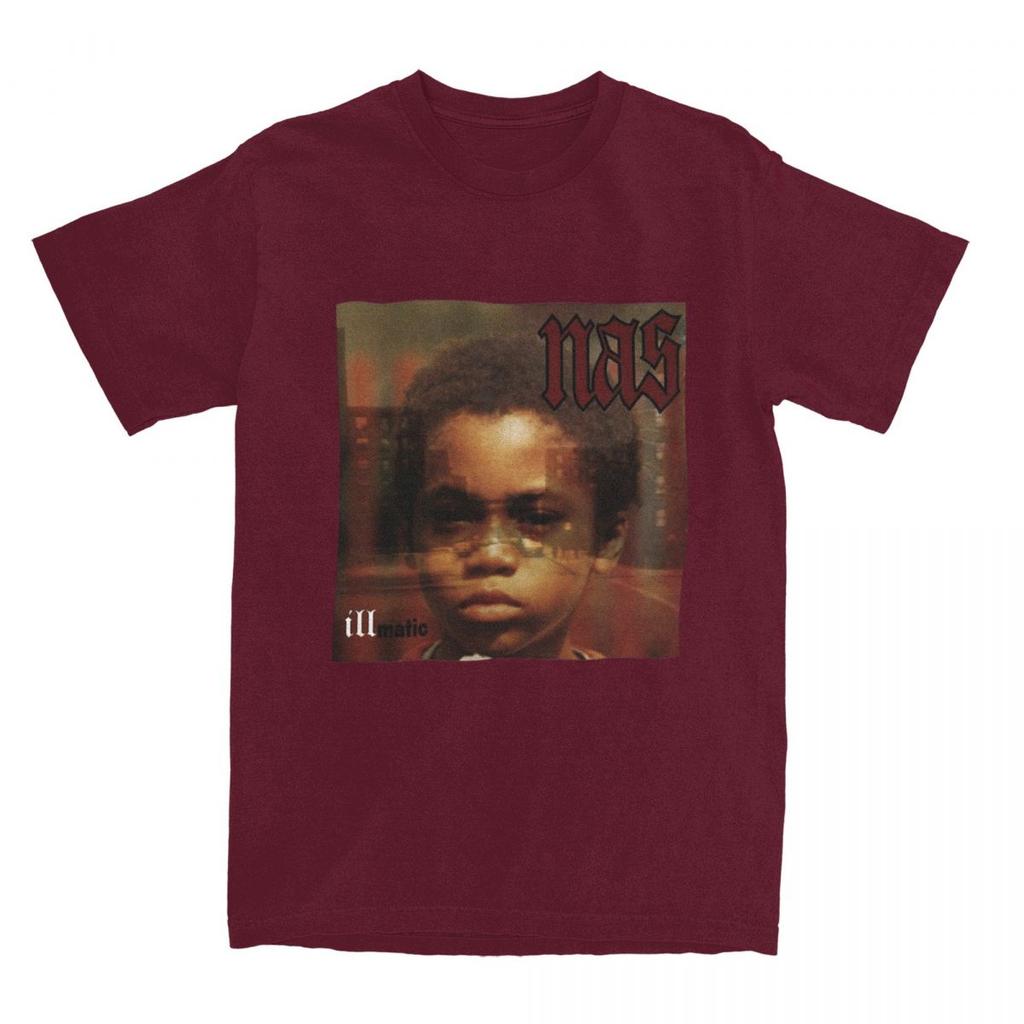 Nas Singer T-Shirt Man Illmatic Album Y2K Basic Cotton T-Shirts Summer O-Neck Trending Tee Shirt Cheap Big Size Tops