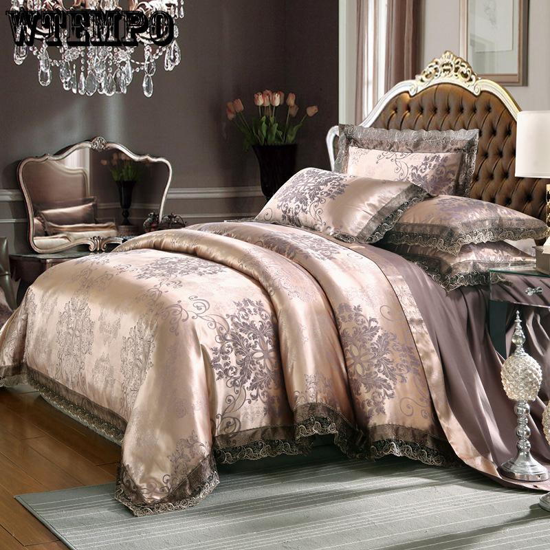 WTEMPO Brand Fashion European and American Cotton Jacquard 4pcs Bedding
