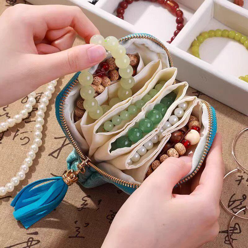 Exquisite 2026 Jewelry Bag: Portable Zipper Storage for Bracelets, Bangles & Necklaces