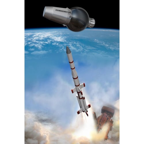 Aoshima Bunka Kyozai Space Craft Series No.06 1/20 Osumi Satellite & 1/150 Lambda Rocket