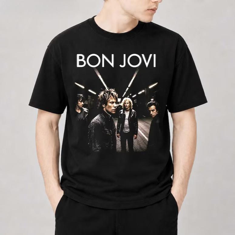 2026 Summer Hot Sale Bon Jovi Rocker T Shirts Unisex Retro Vintage Graphic T Shirt Harajuku Hip Hop Punk T-shirt